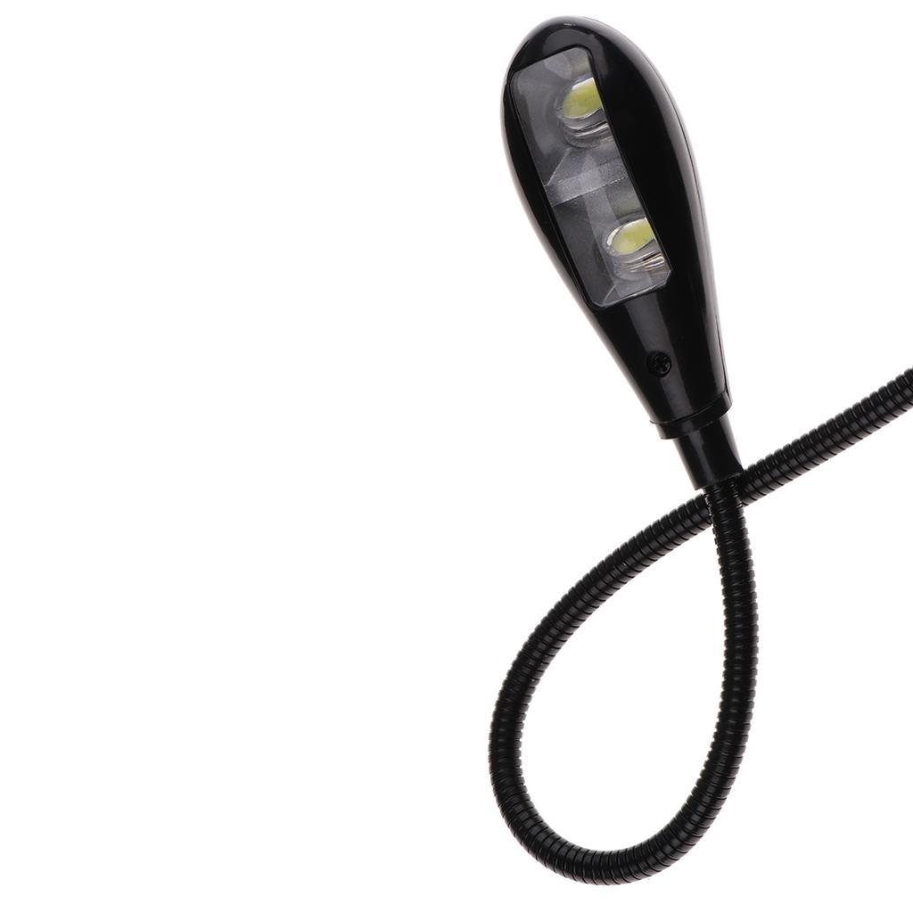Flexible 4 LED Music Stand Music Lamp Illumination Black