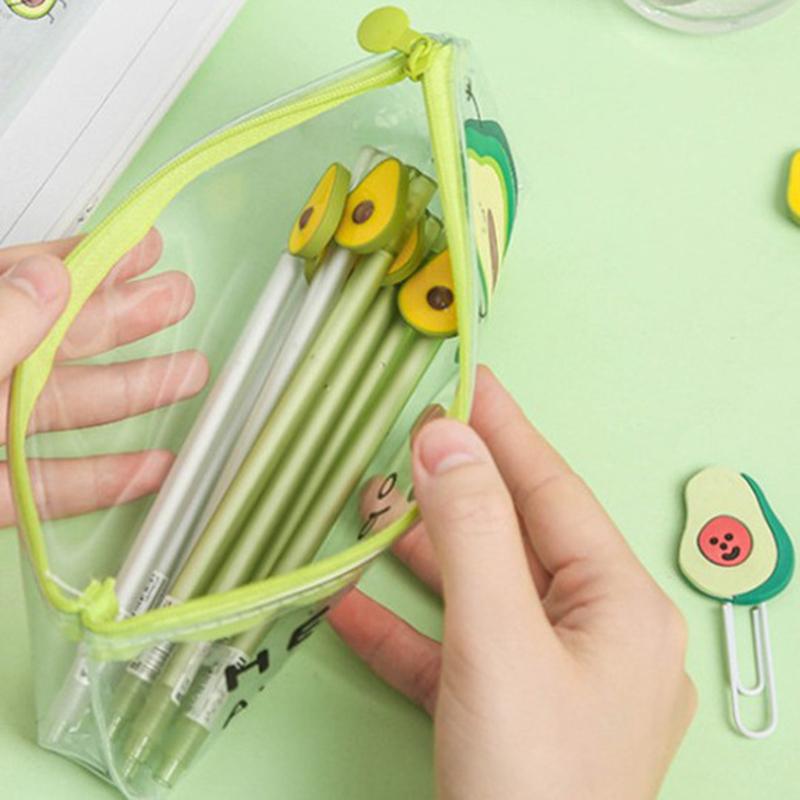 Túi Đựng Bút Trong Suốt In Hình Quả Bơ Xinh Xắn