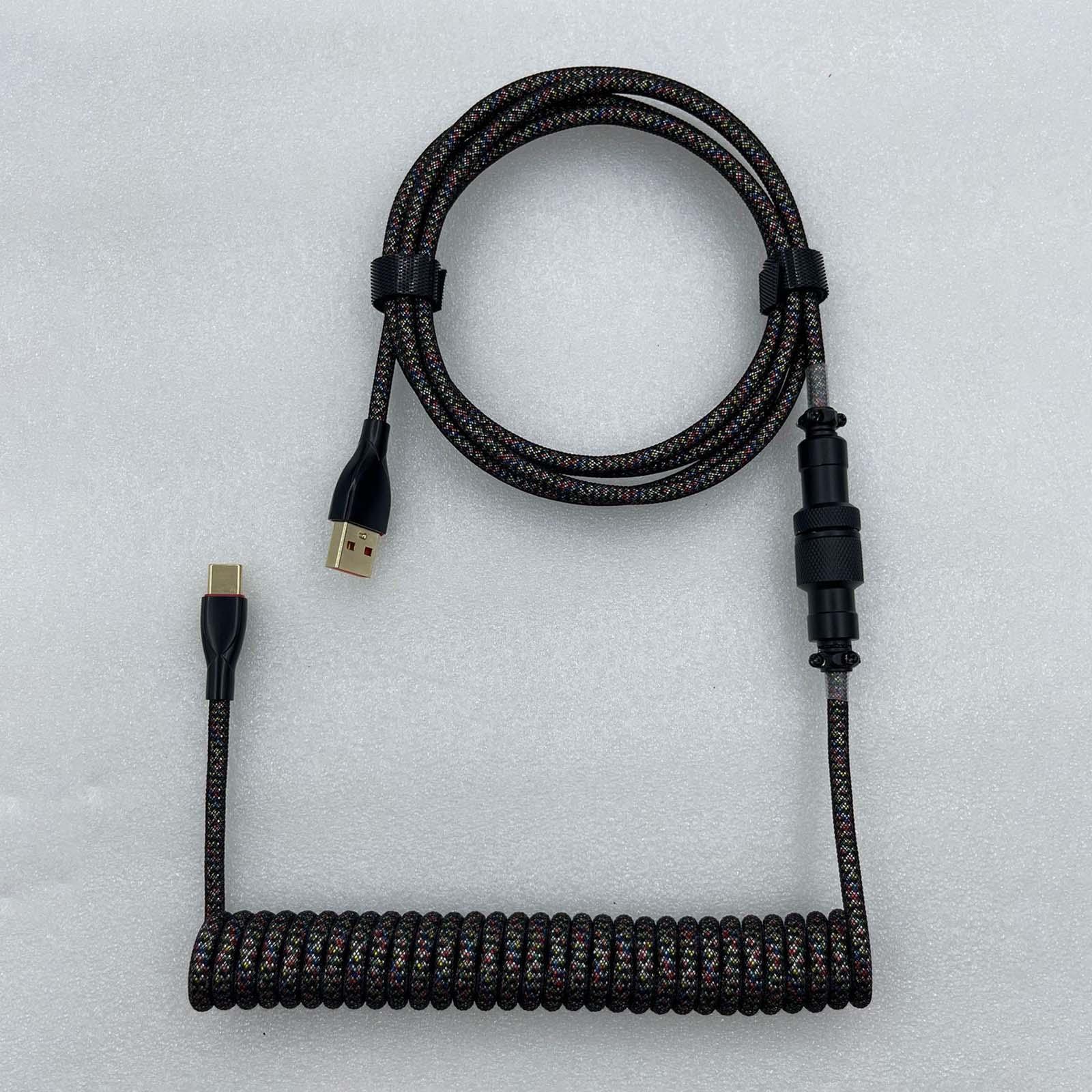 1.8M USB to   Cable Black Detachable DIY for Mechanical Keyboard