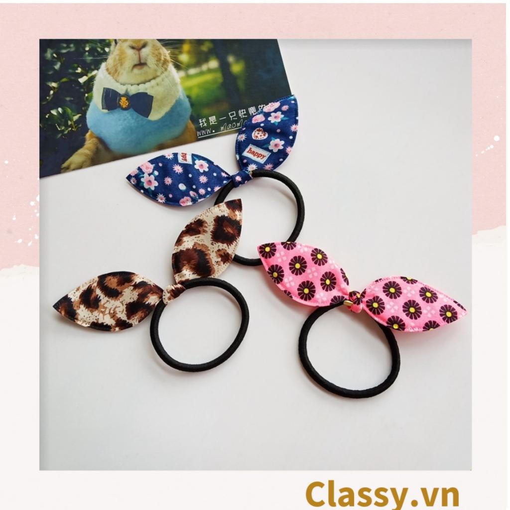 Chọn ngẫu nhiên 01 dây cột tóc Classy tai thỏ, bền chắc giá rẻ, nữ tính PK609
