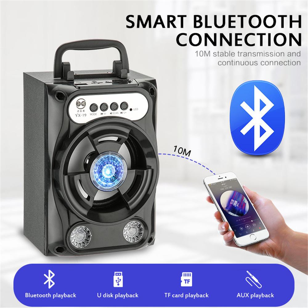 Loa bluetooth di động với mics subwefer led spofer stereo có thể sạc lại của nhóm karaoke có thể hỗ trợ TF USB FM Color: Black with mic