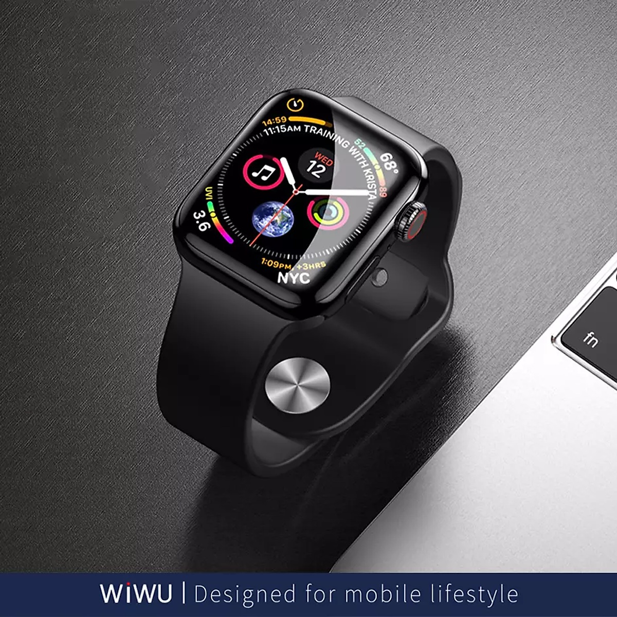Bộ 2 miếng dán màn hình kính cường lực Full 3D cho Apple Watch Ultra 49mm hiệu WIWU iVista Chống va đập, vát cạnh 2.5D, hạn chế vân tay - Hàng nhập khẩu