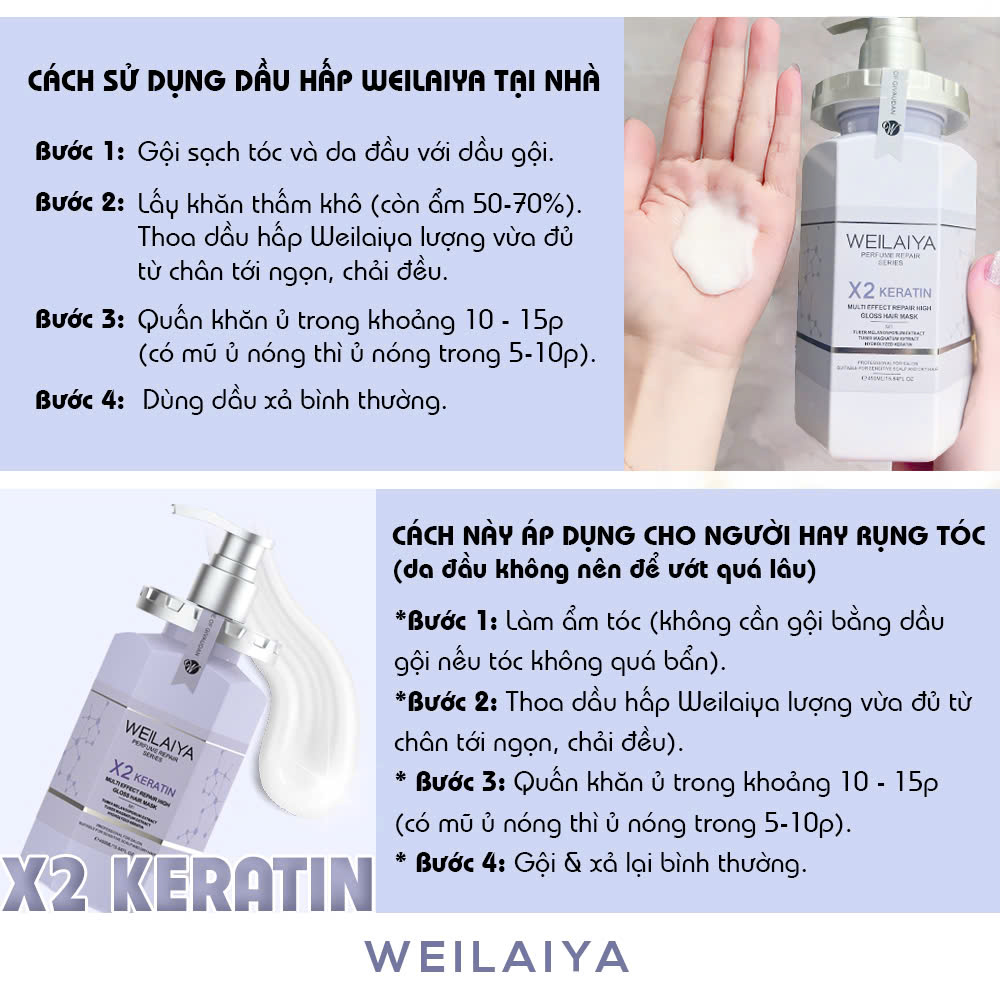 Dầu hấp tóc phục hồi đa tầng Weilaiya chiết xuất nấm Truffle chống lão hóa da đầu, mượt tóc cho tóc khô xơ chai 450ml