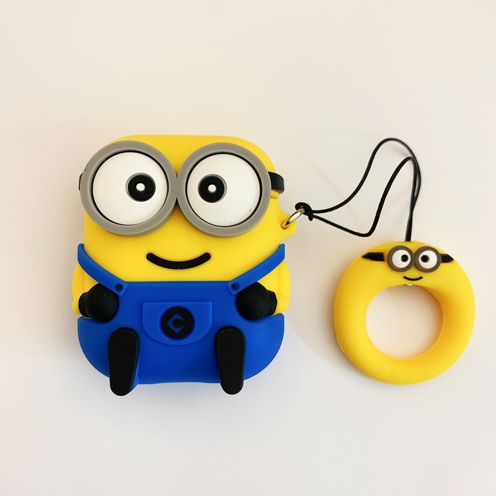 Bao case silicon cho tai nghe Apple Airpods 1 / 2 kiểu dáng Minion (chống vân tay, chống bám bẩn, vật liệu cao cấp) - Hàng nhập khẩu