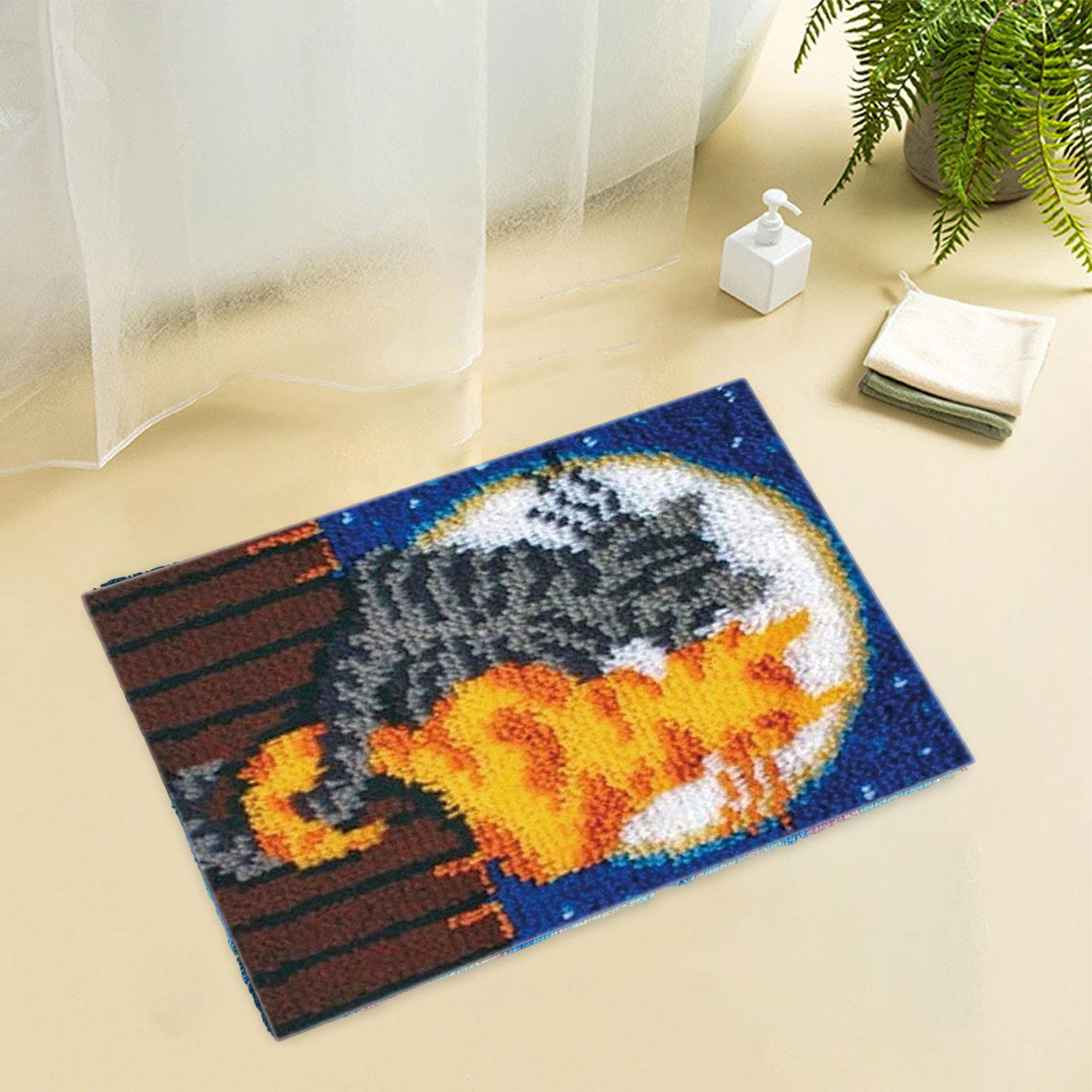 Latch Hook Rug Kit DIY Rug Crochet Yarn Kits Carpet Latch Hooking Kits for Festival