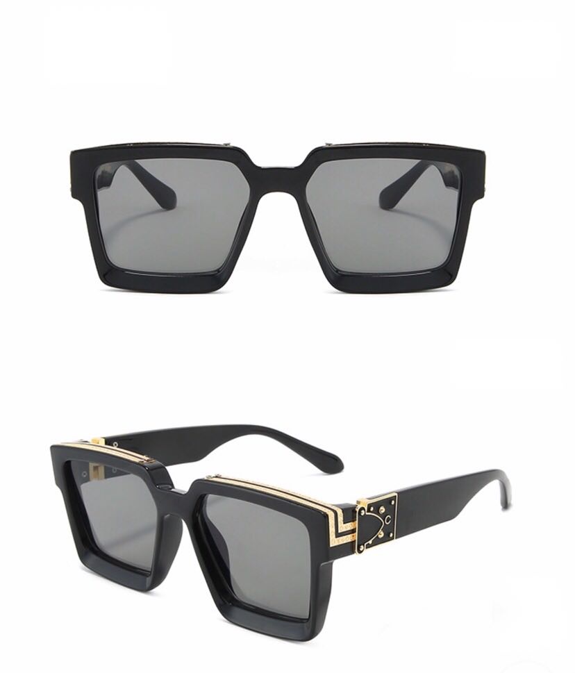 Kính râm thời trang Mắt vuông viền vàng cao cấp