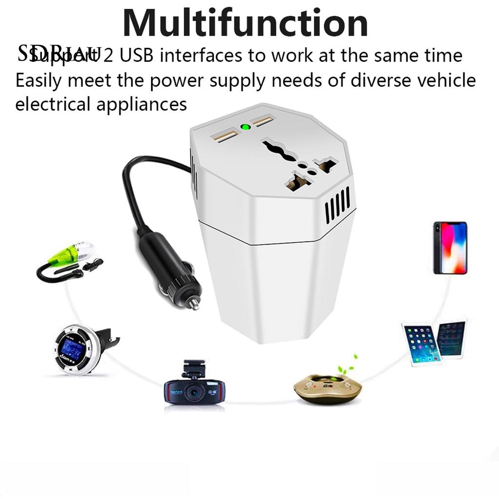 *QCDZ* Power Inverter Dual USB Port Mosquito Repellent ABS Car Cup Inverter Adapter for 12V Cars