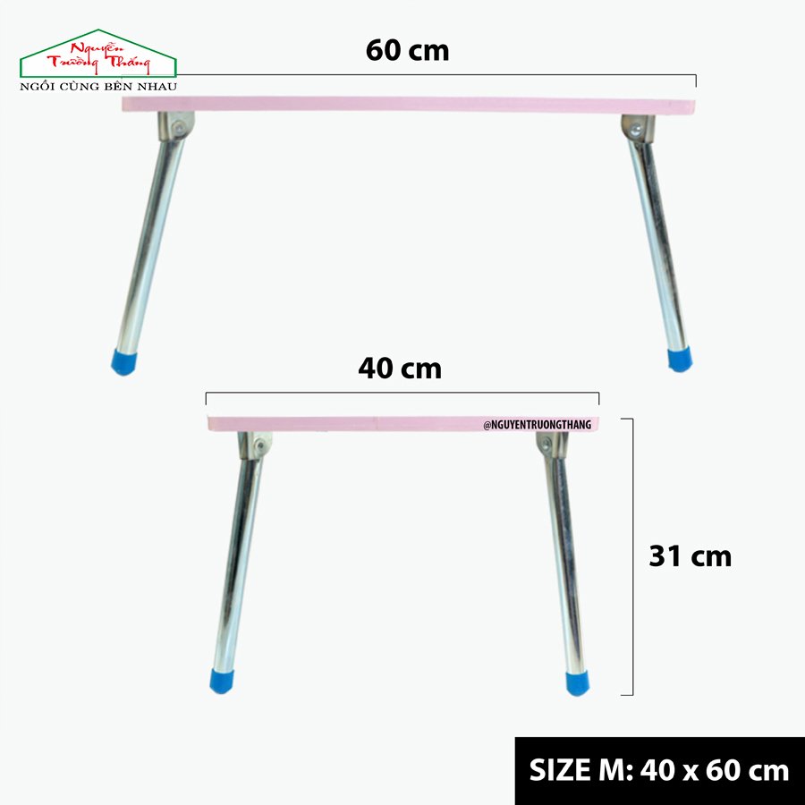 Bàn xếp gỗ mặt hình ngồi đất Size M 40x60cm