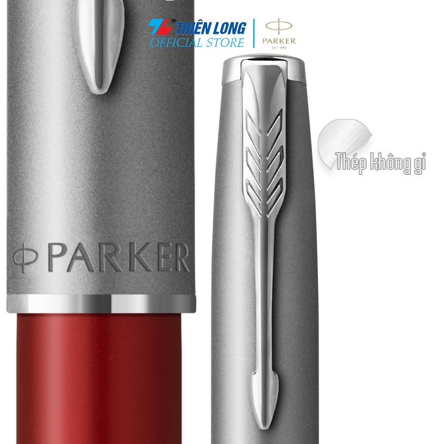 Bút lông bi cao cấp Parker SON X-SB M Red CT TB-2146854 - Thép không gỉ