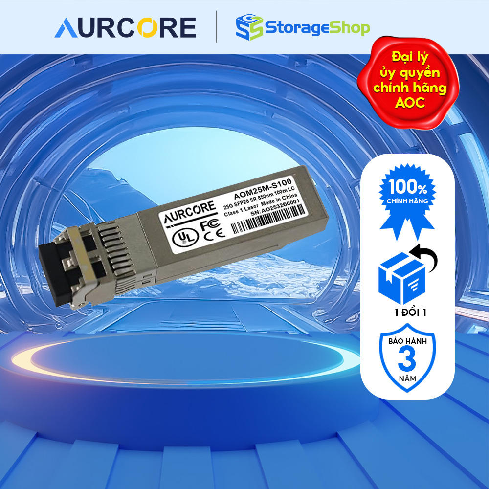 Module quang AurCore 25GBASE-SR SFP28 850nm 100m AOM25M-S100 Hàng chính hãng