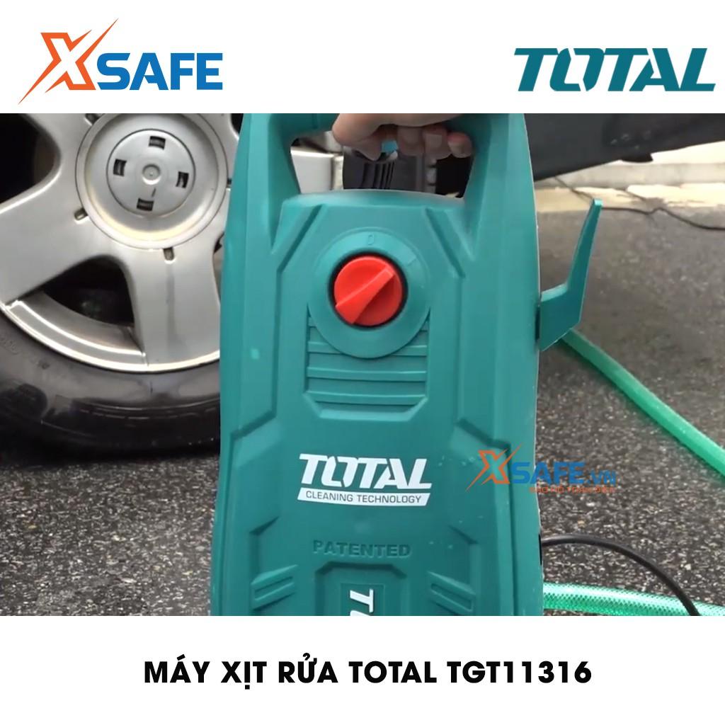 Máy xịt rửa TOTAL TGT11316 công suất 1300W áp lực tối đa 120Bar ứng dụng cho nhiều công việc, rửa xe, vệ sinh