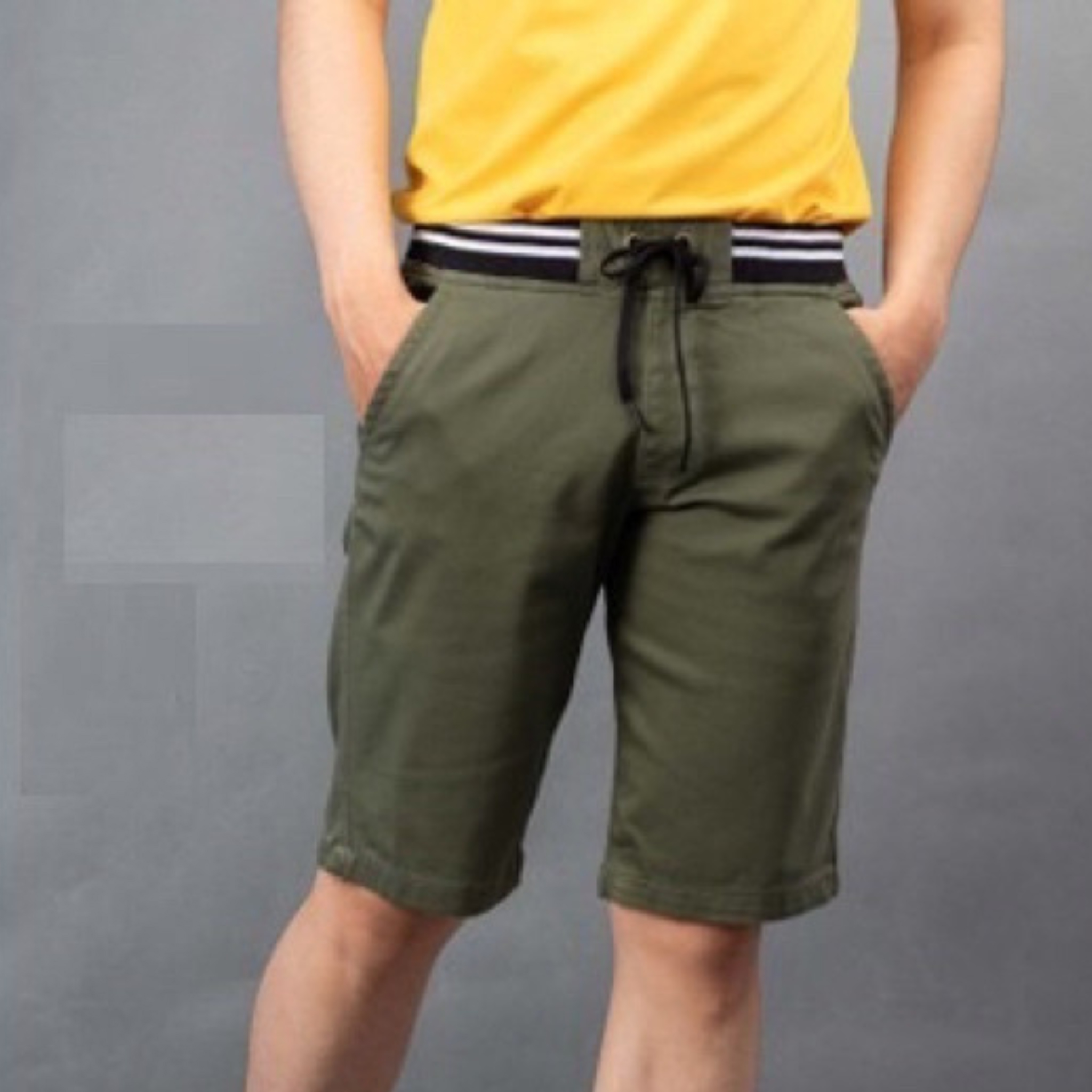 Quần Short Nam Kaki Vải Mềm Mịn Lưng Thun Có Dây Chun Kéo Co Giãn Cao Cấp PSQKN26