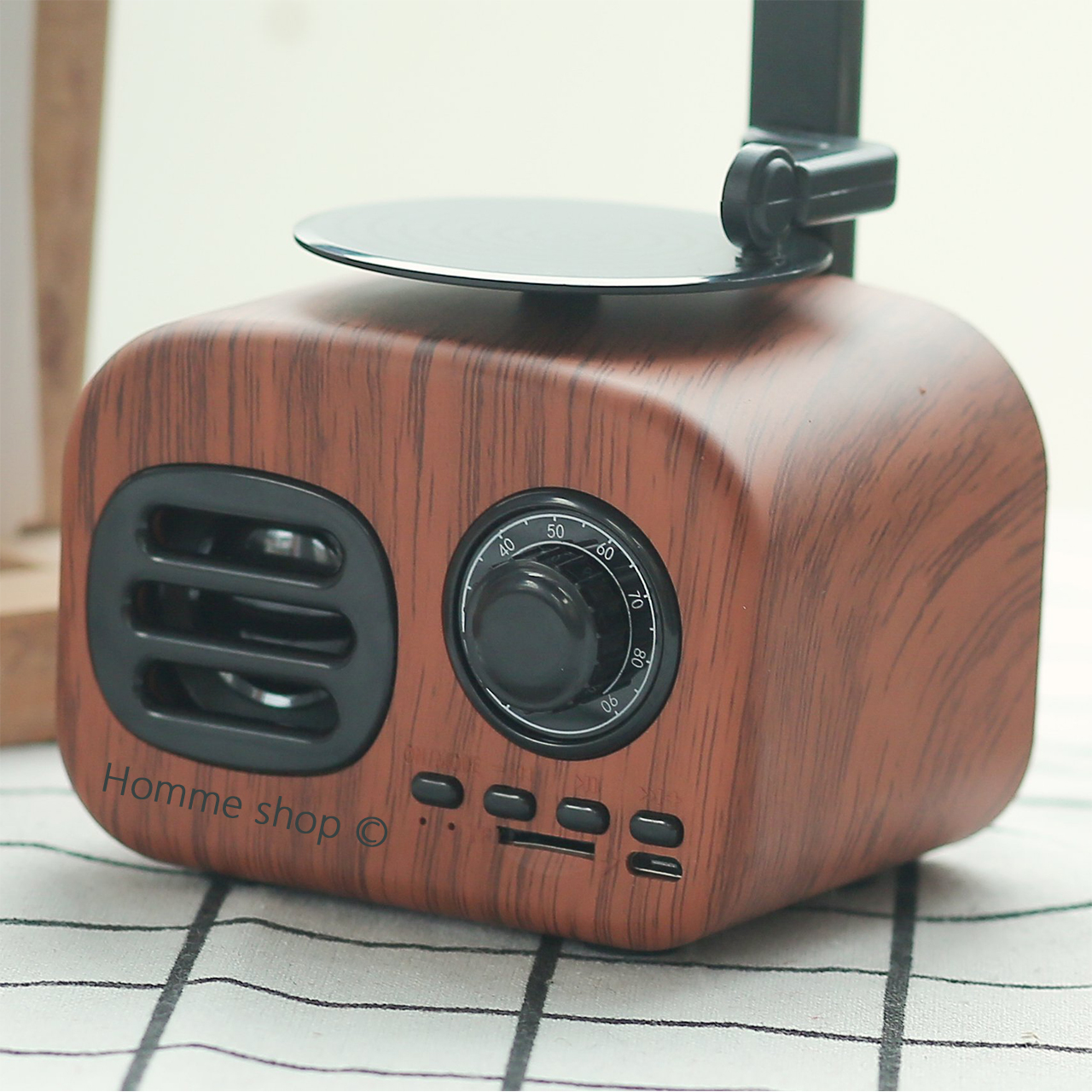 Loa Bluetooth mini dễ thương FT05 âm trầm vân gỗ