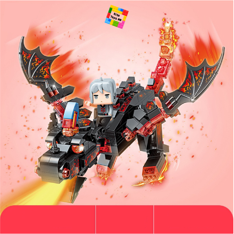 Bộ Đồ Chơi Lắp Ráp Mô Hình 72013 Mine-craft Mini World Rồng Đen Dung Nham 331 Mảnh Ghép Kèm 1 Minifigures