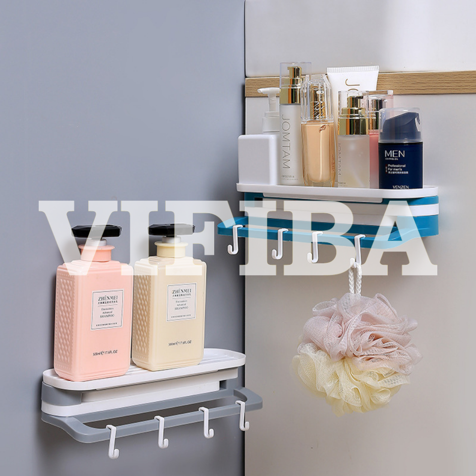 Giá Treo Dán Tường Nhà Bếp Đa Năng VIFIBA Bằng Nhựa, Kệ Dán Tường Nhà Tắm Gấp Gọn Tiện Lợi