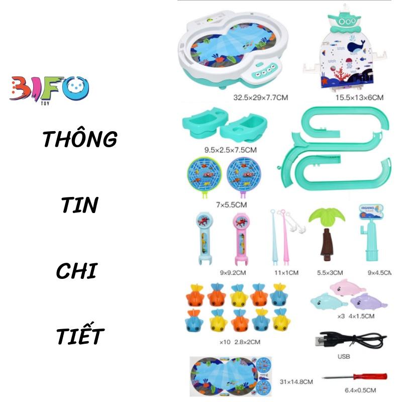 Bộ đồ chơi câu cá điện 3in1 đồ chơi thông minh phát triển trí tuệ cho bé có cầu trượt đèn nhạc có sạc USB tiện lợi