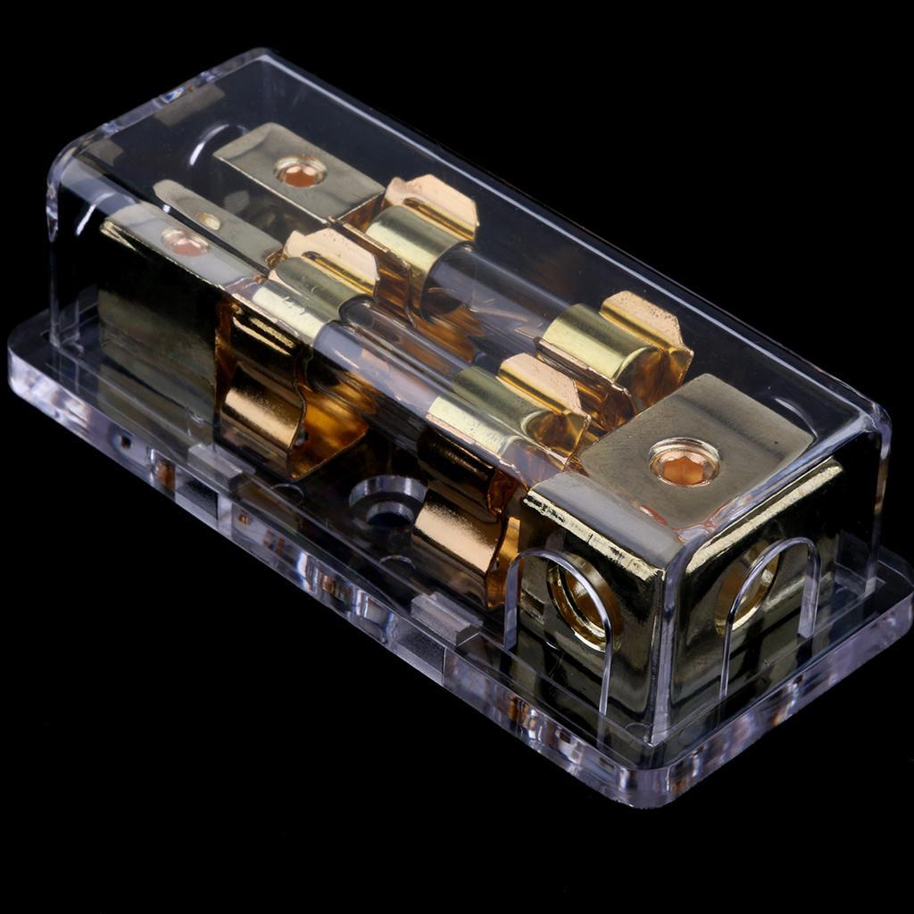 Durable 60A Car Audio Fuse Block Distribution Holder Gold FH-004Car