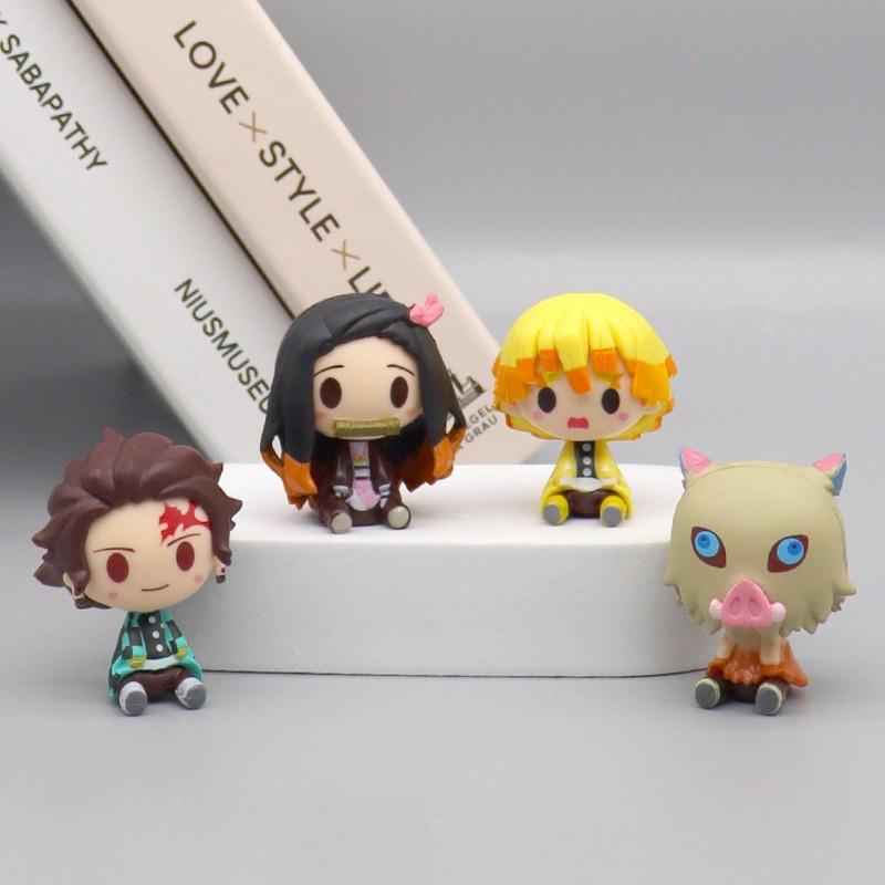 Mô hình Kimetsu No Yaiba chibi - figure thanh gươm diệt quỷ Demon Slayer chibi Tanjirou Nezuko Zenitsu Inosuke hà trụ