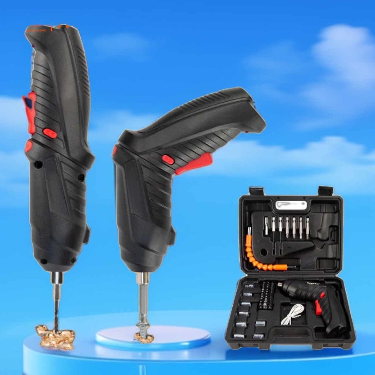 Máy Bắn Vít Chạy Pin Cao Cấp - 47 Phụ Kiện, Siêu Tiện Dụng, Loại Tốt