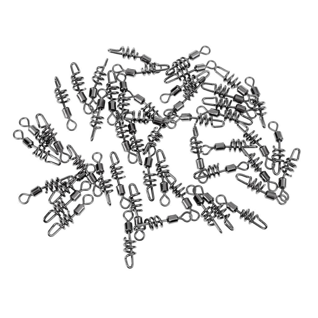 50 Pieces Barrel Rolling Swivel Strong Fishing Line Connector Ring Fishing Tackle Accessories Terminal Tackle Flexible Rings