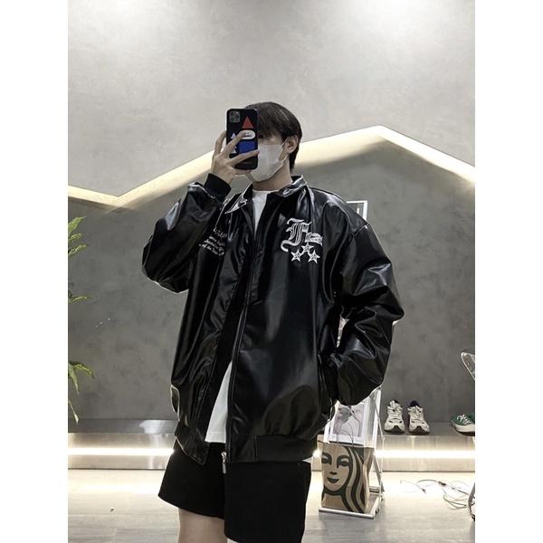 Bomber full da bomber thêu chữ cao cấp