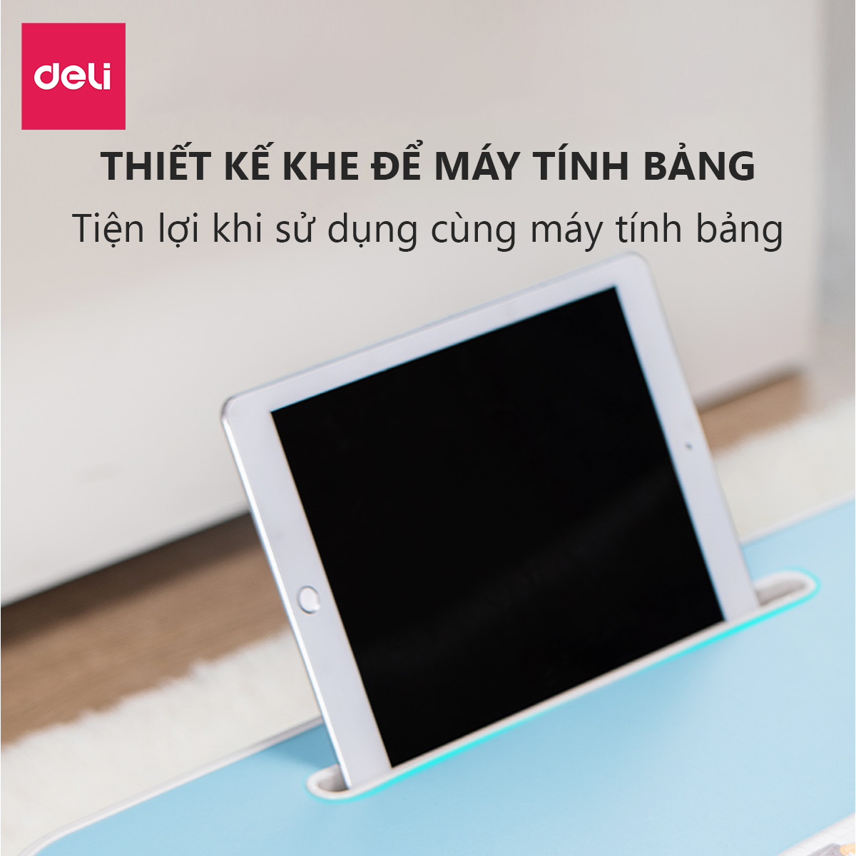 Bàn Gấp Học Sinh Thông Minh Gấp Gọn Có Khe Máy Tính Bảng Và Ổ USB Tuỳ Loại Deli - Bàn Xếp Laptop Đa Năng Có Thể Gấp Gọn - Nhiều Màu