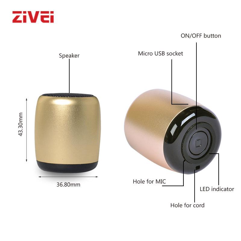 Loa không dây mini ZIVEI BM3 Loa Bluetooth di động ngoài trời nhỏ Loa siêu trầm Loa siêu nhỏ âm thanh nổi Cột Máy nghe nhạc Màu sắc: Đen