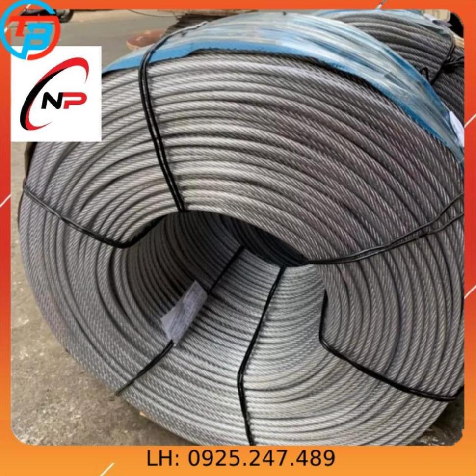 100 Mét Cáp Thép Bọc Nhựa 5mm.Bọc nhựa nên chống rỉ sét, chịu lực tốt