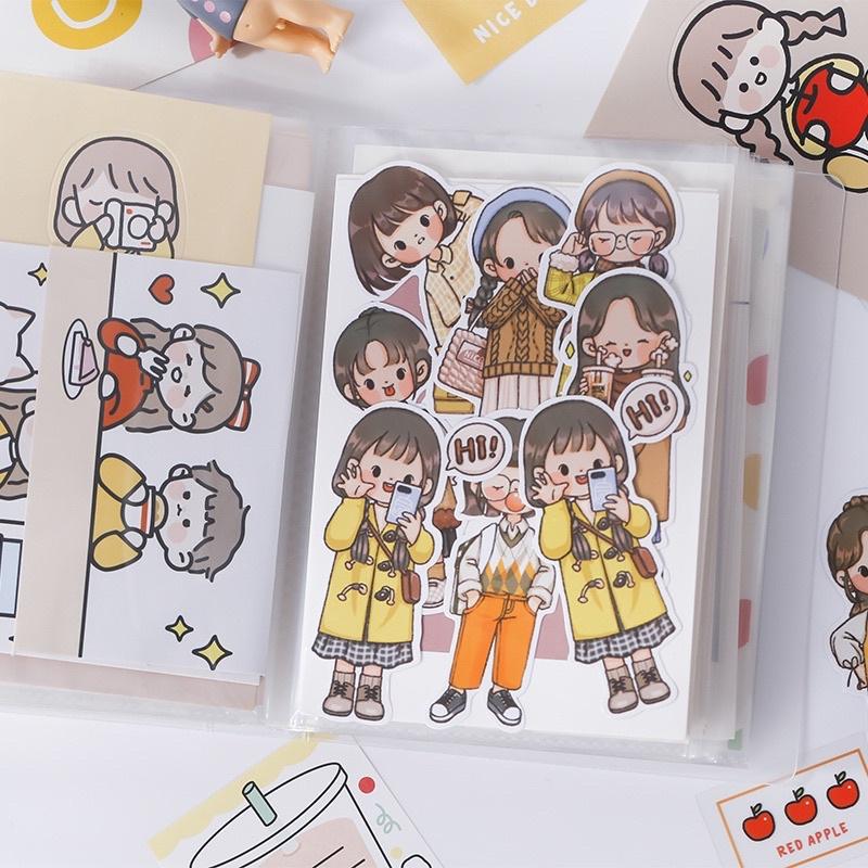 Sổ lưu trữ stickers / stickers nails bằng nhựa trong mờ kèm stickers trang trí sổ (vui lòng đọc kĩ mô tả)