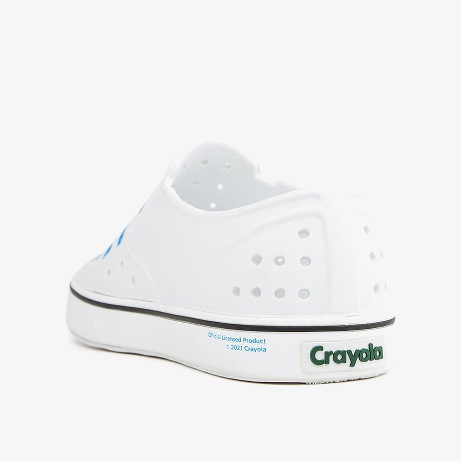 Giày Lười Trẻ Em NATIVE Miles Print Junior - Shell White/ Shell White/ Itty Bitty Blue Scribble - 32.5