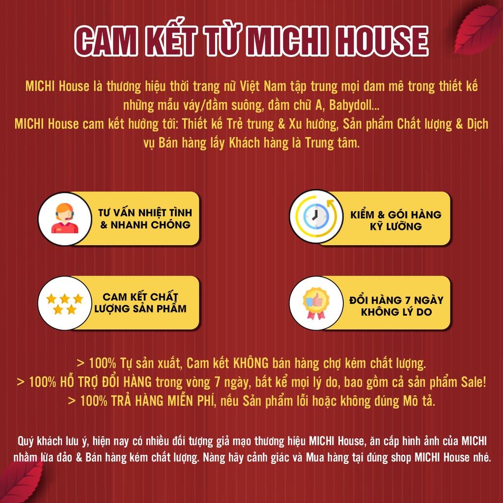 Đầm Suông Rộng Màu Đen, Nâu Cam V293 MICHI House Váy Xuông Đuôi Cá Ngắn Tay Chân Xếp Ly Freesize Mặc Bầu Xinh