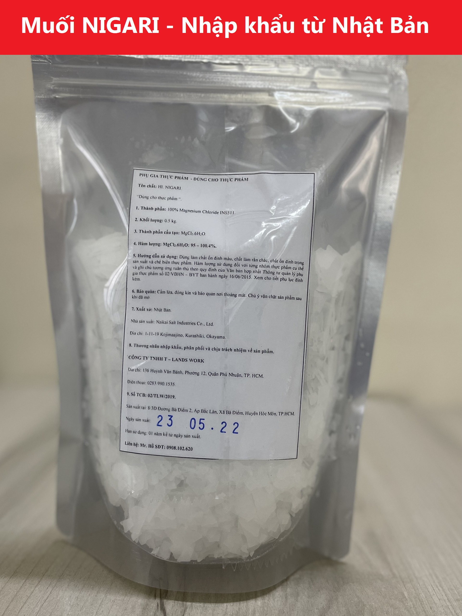 1kg Muối Nigari Nhật Bản tạo đông đậu hũ đậu phụ (Made in Japan) Chiết từ bao 20kg