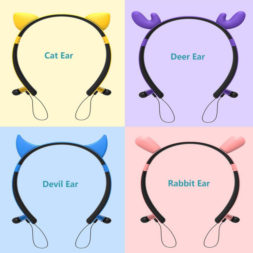 Wireless Bluetooth Headphones Neckband Headse Sports Stereo Magnetic Earphones with Mic Yellow