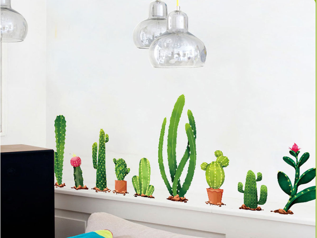 Decal dán tường cây xương rồng xh9312