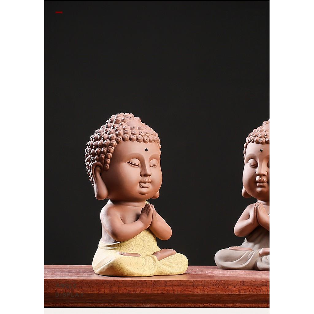 Tượng Như lai lớn, tượng phật A di đà bằng gốm tử sa cao cấp, tượng gốm phong thủy kèm dây đồng tiền