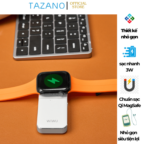 Sạc Không Dây Wi WU Elf 3in1 Dùng Cho Apple Watch 1100mAh Wi-M21 - Hàng Chính Hãng