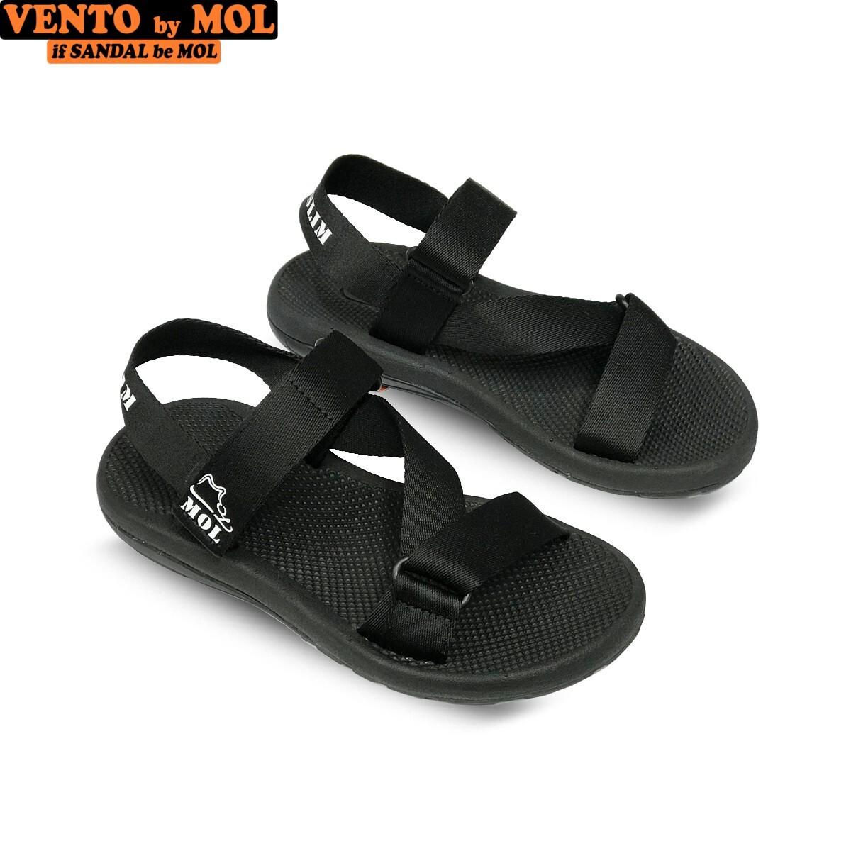 Giày sandal unisex nam nữ quai chéo vải dù đế mõng Slim có quai hậu cố định hiệu MOL mang đi học du lịch MS1166B