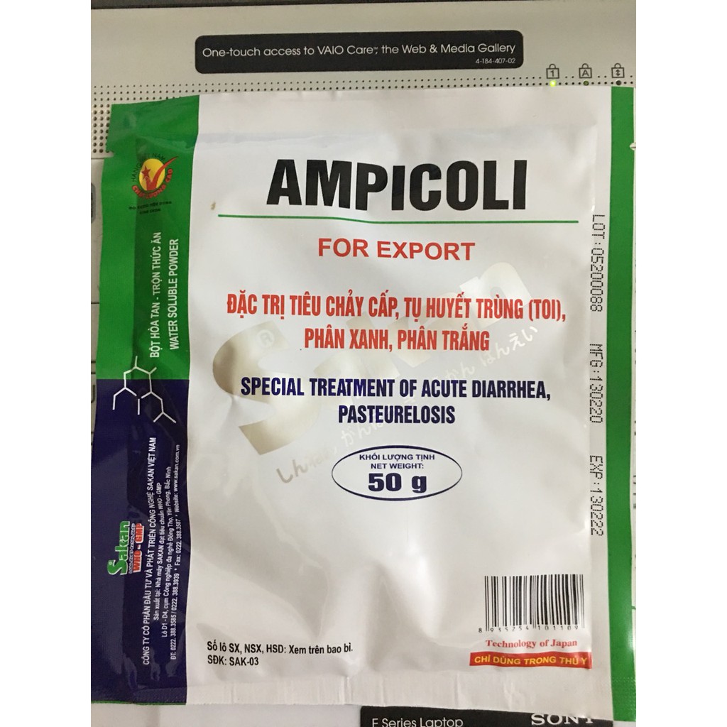 Thuốc thú y, Ampicoli dùng cho chó, mèo, gia súc, gia cầm