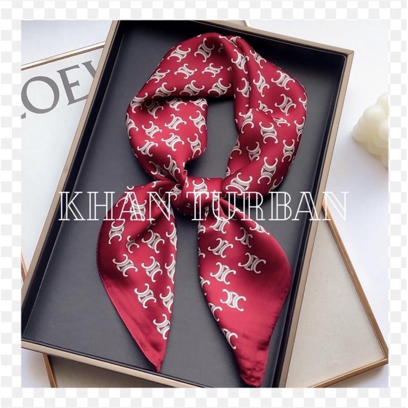 Khăn turban lụa vuông chữ X choàng cổ thanh lịch đa năng size 70cm