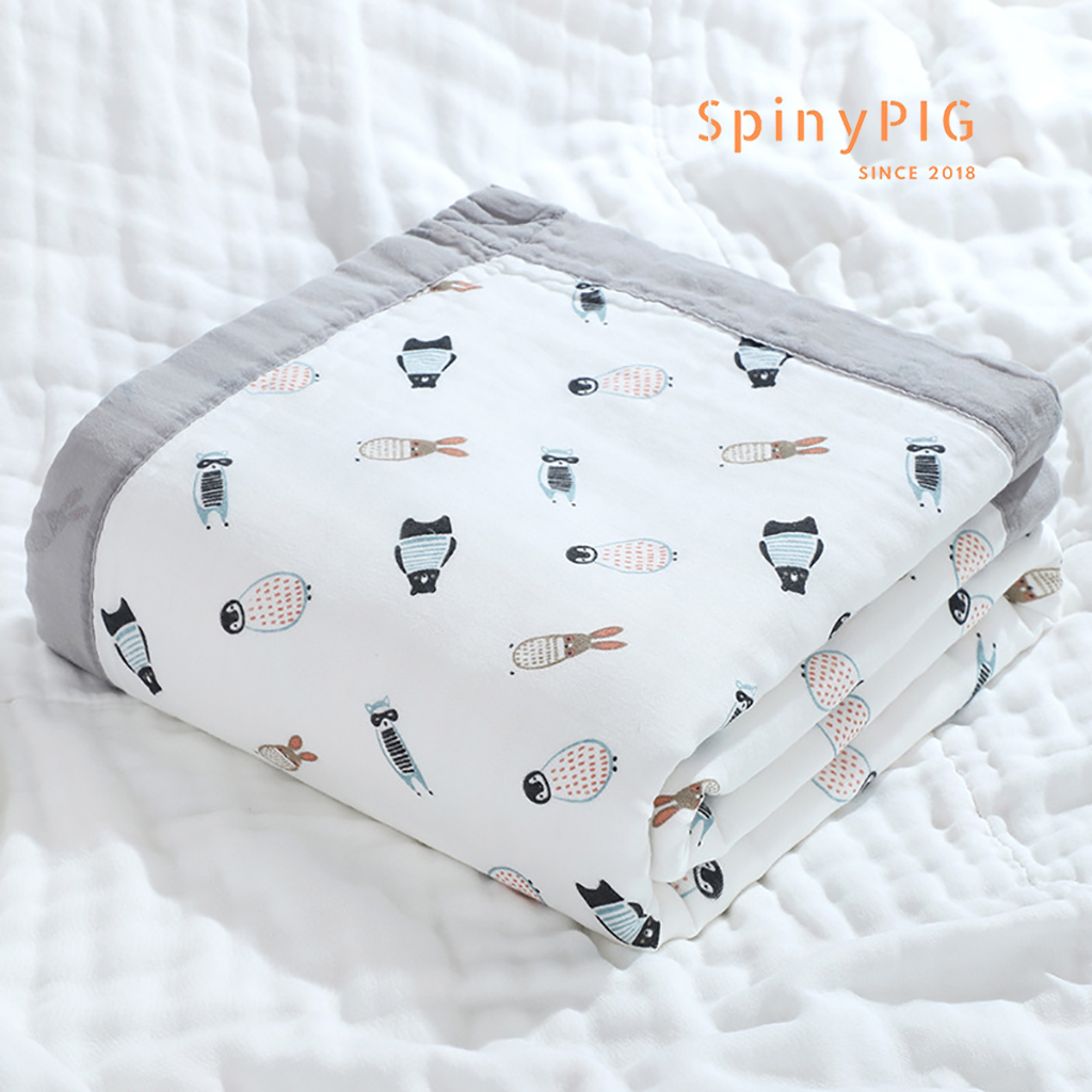 Chăn xô cho bé 6 lớp 100% cotton mềm và nhẹ nhiều hoạ tiết bo viền