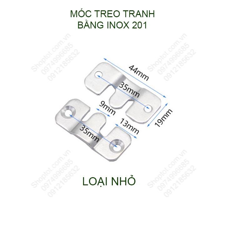 4 miếng (2 bộ) móc treo tranh bằng inox 201, có loại lớn nhỏ tùy chọn