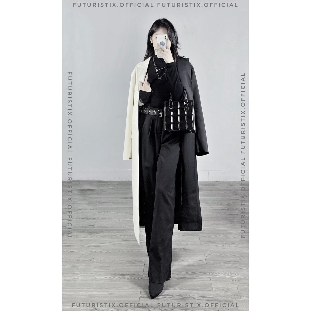 Áo Khoác Mangto Phối Da B&amp;W Cực Chất FuturistiX AK184
