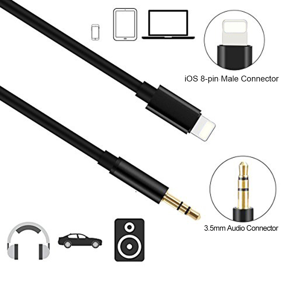 Dây Cáp Âm Thanh Nổi AUX 1 Mét Đầu Cắm 3.5mm Tương Thích Với IPhone 7 7 Plus 8 8 Plus X