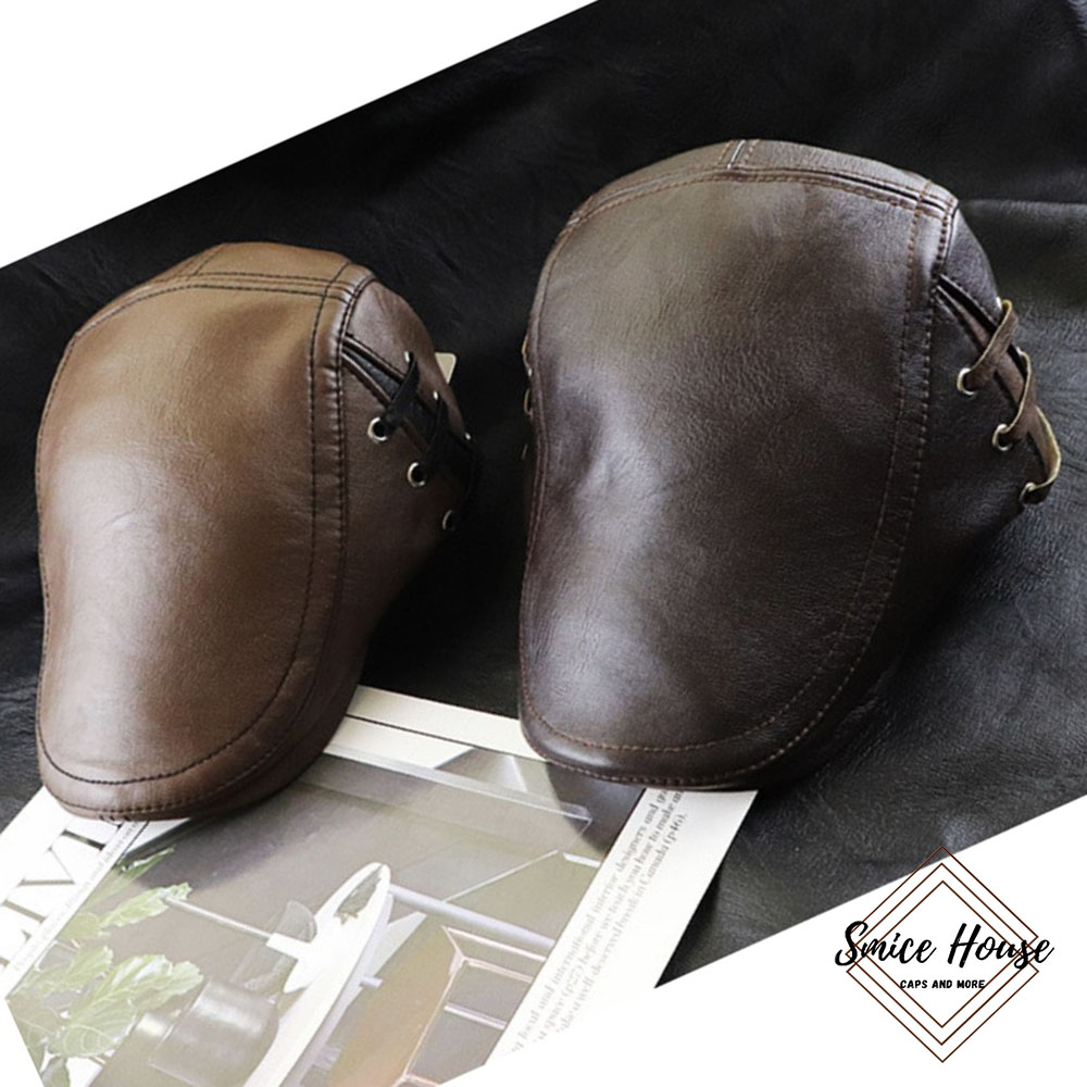 Nón beret da Jamont nam cao cấp thoáng khí mũ nồi nam cao tuổi thu đông cho ông và bố hàng nhập khẩu có thể điều chỉnh size- Smice House