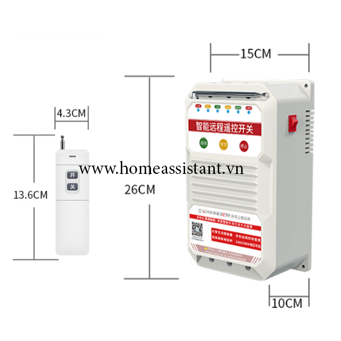 Công Tắc Điều Khiển Từ Xa Công Suất Lớn 3 Pha 380V 11KW Sóng RF 433Mhz WT380