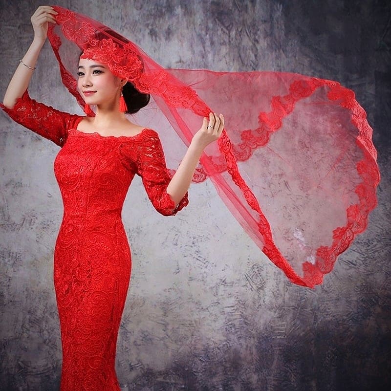 Voan Cô dâu và Dạ hội, đi tiệc, sự kiện màu đỏ MS: 41243