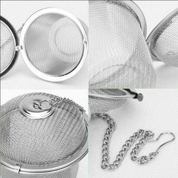 4Pcs Stainless Steel Skimmer Strainer Filter Spoon Wire Ball Tea Infuser