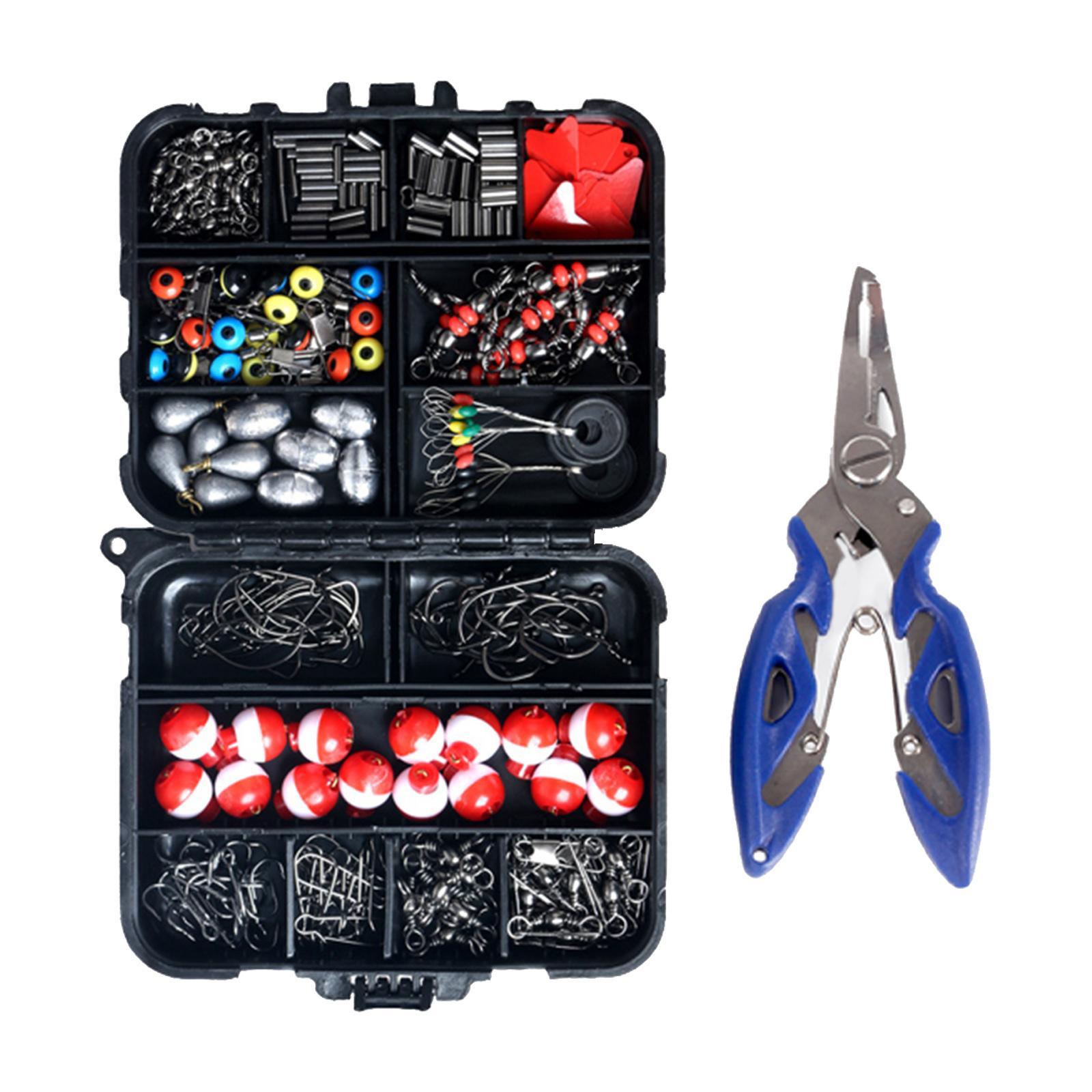 263Pcs Fishing Accessories Fishing Bobbers Floats with Portable Tackle Box