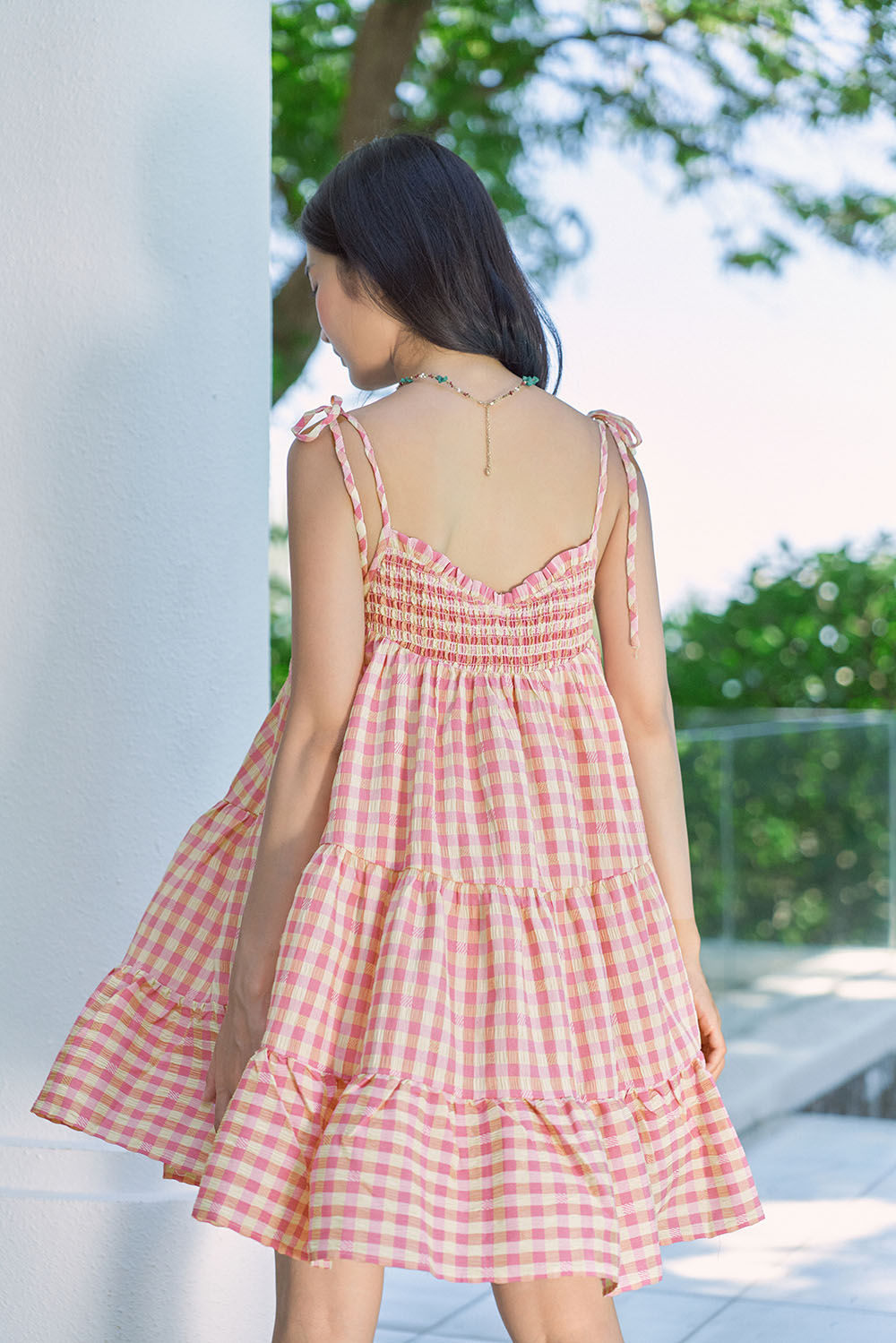 DOTTIE - Đầm gingham dáng babydoll - D0496