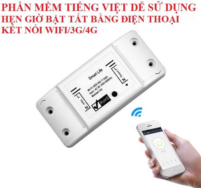 Bộ công tắc điều khiển từ xa hẹn giờ bật tắt bằng điện thoại kết nối wifi 3G 4G Smart Life và Khởi động từ CJX2 12A